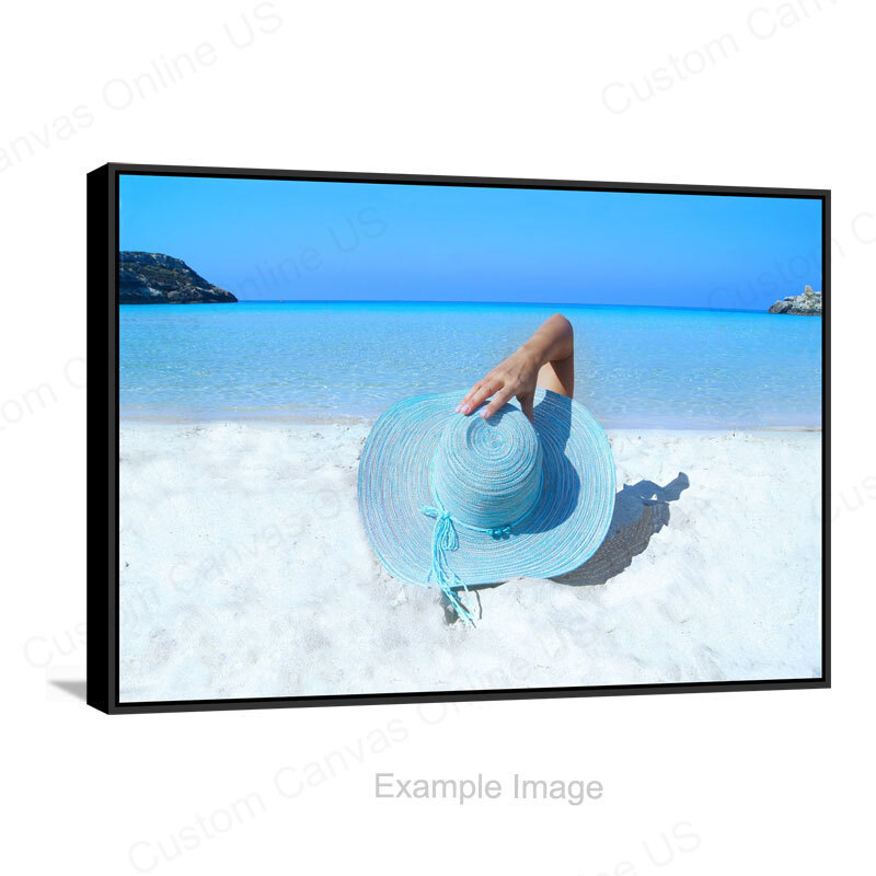 Custom canvas floater frame side view